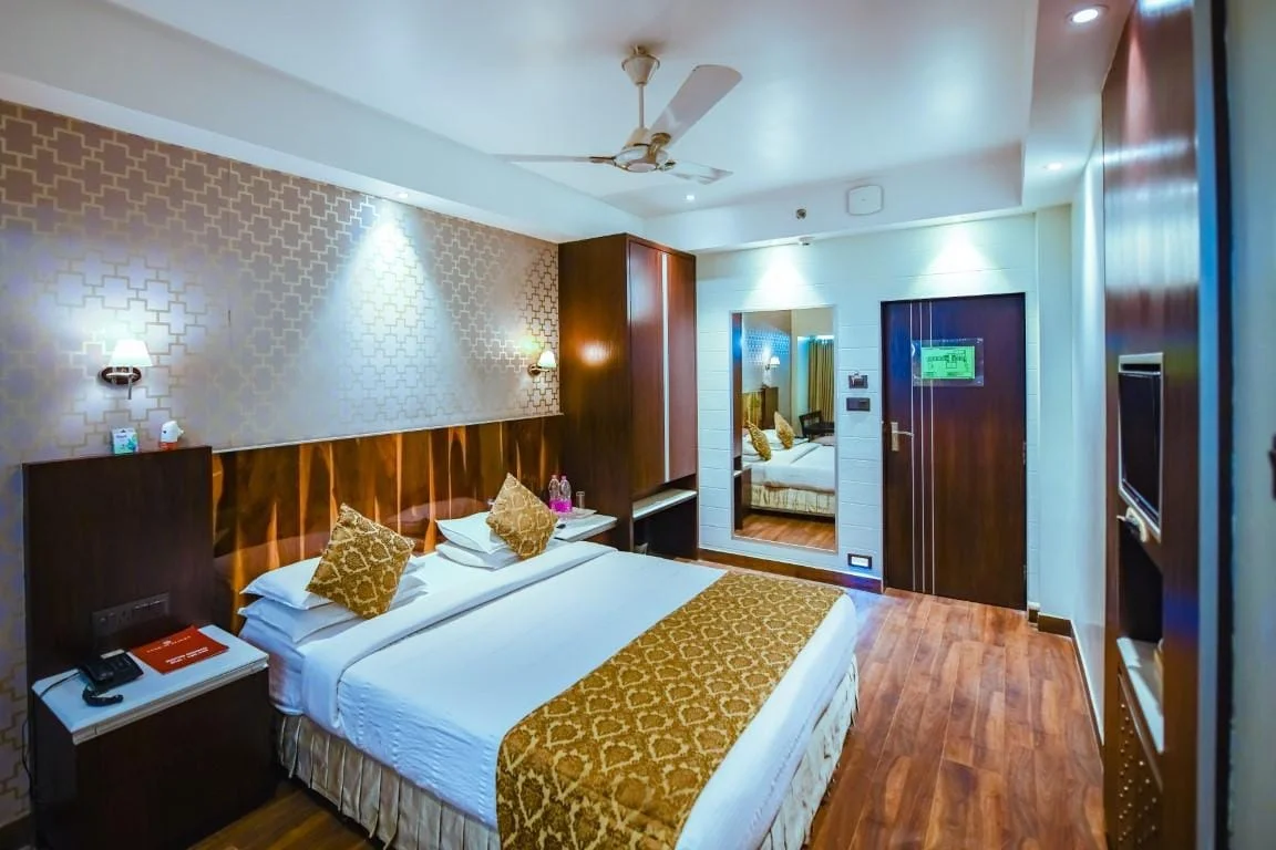 Deluxe Room with warm lighting
